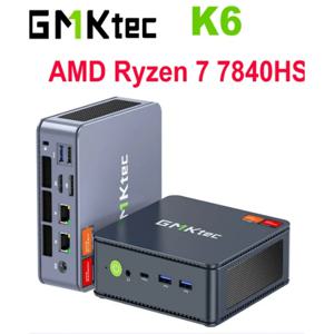 GMKtec K6 R7 7840HS 미니 PC DDR5 5600MHz PCIe4.0 NVMe SSD 2.5G LAN USB4 WiFi6 BT5.2 트라이 디스플레이 데스크탑 게임용 사무용 컴퓨터