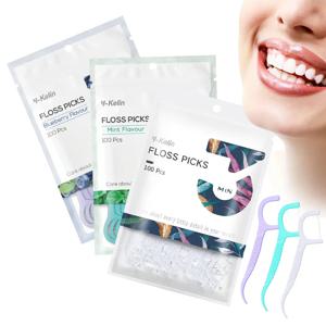 Y-Kelin 100Pcs 일회용 치과 FlossCleaning 치아 스틱 7.5cm 치실 선택 구강 청소를위한 치간 브러시 Flosser