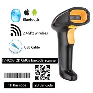 EVAWGIB EV-WJ08 무선 1D 바코드 스캐너 EV-B208 블루투스 2D 바코드 스캐너 QR 바코드 리더 PDF417 IOS 안 드 로이드 IPAD