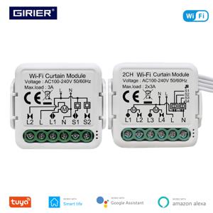 GIRIER Tuya 스마트 Wifi 커튼 모듈 롤러 셔터 전기 모터 용 블라인드 스위치 Alexa Google 홈과 호환되는 1/2 Gang