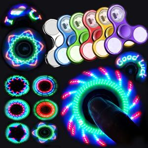 6 색 크리 에이 티브 LED 빛 빛나는 Fidget Spinner 어둠 속에서 핸드 스피너 Golw 변경 스트레스 릴리프 장난감 어린이를위한 선물