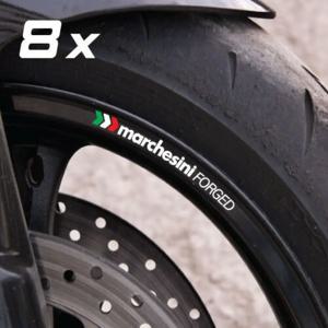 8X Marchesini FORGET 오토바이 휠 데칼 림 스티커 세트 Ducati Aprilia RC8 848 1098 1198 용 적층