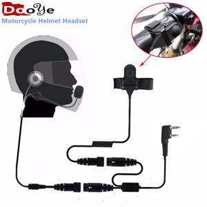 헬멧 헤드셋 2 핀 PTT 오토바이 헤드폰 워키 토키 Kenwood Baofeng UV5R UV82 888S Puxing Ham Radio Two Way Radio