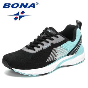 BONA 새로운 인기 스타일 남성 러닝 메쉬 위빙 어퍼 스포츠 신발 환기 조깅 워킹 스니커즈 레이스 업