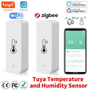 Tuya Zigbee 와이파이 스마트 온도 및 습도 센서, 배터리 구동, ZigBee 스마트 홈 보안, 알렉사 구글 홈으로 작동