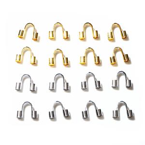 50pcs 스테인레스 스틸 골드 컬러 와이어 프로텍터 가드 가디언 프로텍터 루프 U 모양 걸쇠 커넥터 보석 만들기