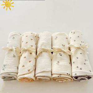 소년을위한 신생아 아기 담요 소녀 모슬린 Swaddle 랩 담요 받기 꽃 부드러운 유아 유아 Swaddles 아기 필수품