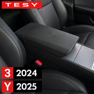 테슬라 모델 Y 출시 2025 모델 3 하이랜드 2024 TPE 소프트 카 센터 콘솔 팔걸이 뚜껑 자동 중앙 팔걸이 박스 패드 커버