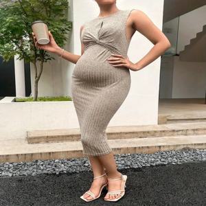 여름 새 나비 나비 넥타이 프릴 임신 한 여성 스커트에 대한 편안한 솔리드 컬러와 숙녀 맥시 스윙 스트랩 드레스