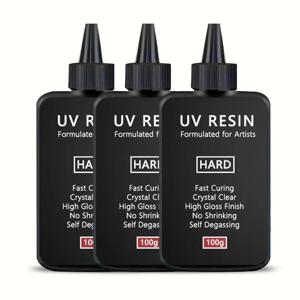 UV 수지-100g 200g 300g업그레이드된 크리스탈 클리어 하드 UV 수지 키트 공예 초보자를 위한 빠른 경화 사전 혼합 에폭시 수지, 보석상 마키
