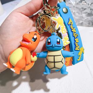 포켓몬 키 체인 피카추 애니메이션 액션 피규어 장난감 카와이 만화 패션 Charmander Psyduck 인형 열쇠 고리 자동차 가방 펜던트 아이 선물
