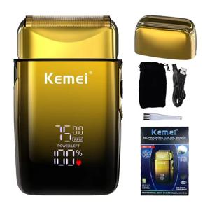 Kemei TX10 남성용 충전식 전기 면도기, LED 디스플레이 화면, 머리 수염 면도기, 대머리 면도, 신제품