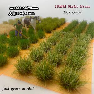 15 개/상자 높이 10mm 정적 잔디 클러스터 모델 군사 장면 철도 기차 레이아웃 디오라마 용 건축 자재