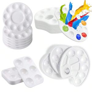 8pcs 흰색 플라스틱 페인트 트레이 팔레트, 그림 파티, DIY 공예 및 미술 그림에 대 한 수채화 팔레트 그림 트레이