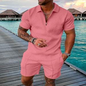 새로운 3D 디지털 인쇄 남성 패션 캐주얼 세트 짧은 소매 폴로 셔츠와 반바지 2pcs 세트 Sportwear 정장 남성 의류 2024