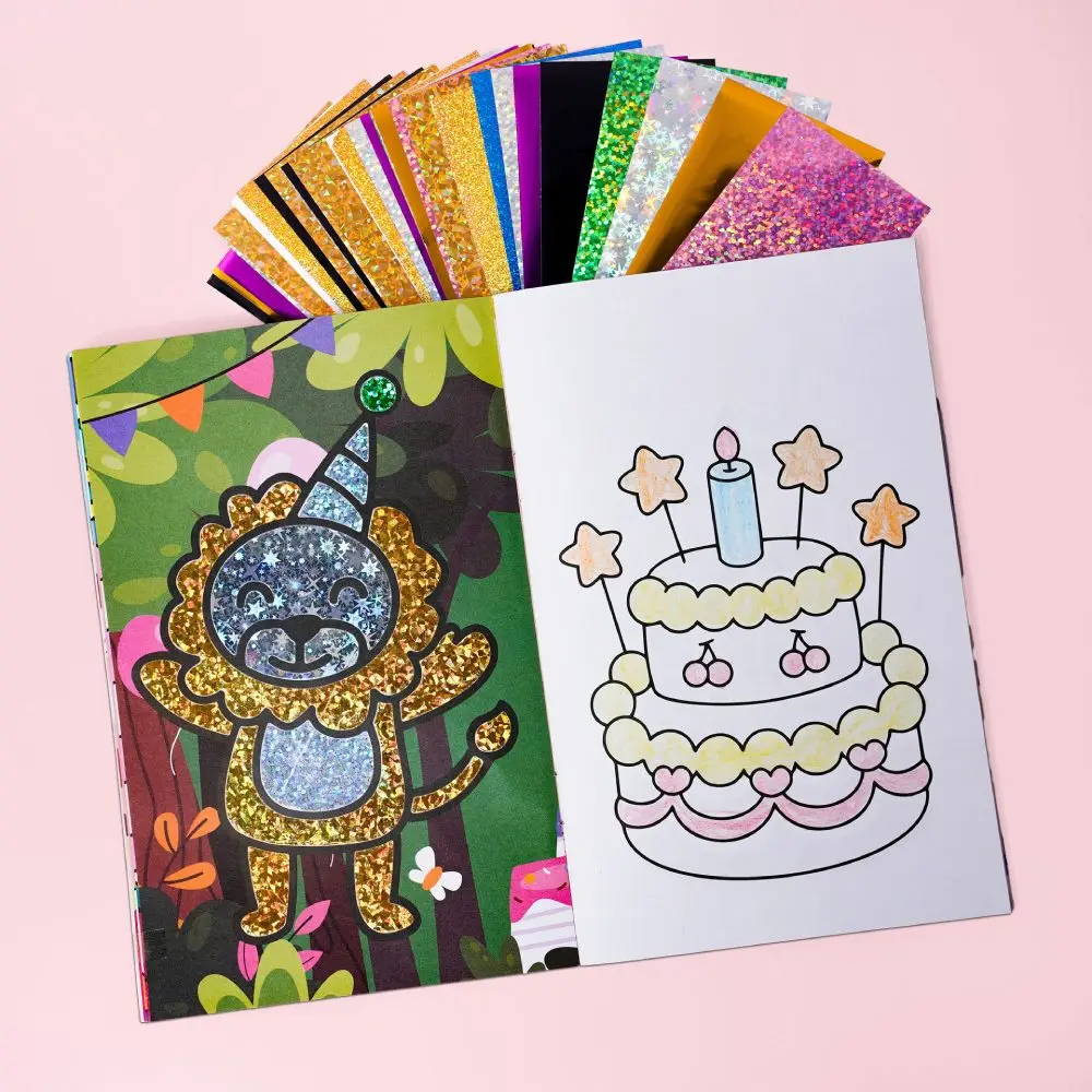 DIY 매직 전송 그림 공예 미니 색칠하기 책 호일 예술 공예 교육 장난감 어린이 만화 그리기 생일 선물