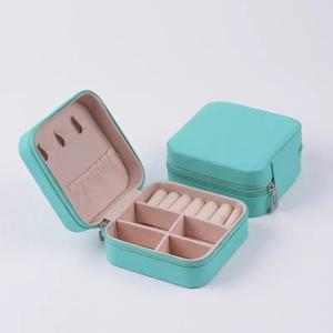 휴대용 보석 상자 반지 상자 목걸이 귀걸이 보관 상자 홈 여행 보석 가죽 디스플레이 케이스 화이트 블랙 베이비 핑크