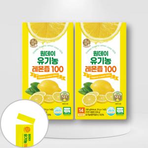 송원 우리차 원데이 유기농 레몬즙 100% (20gx14포)x2박스