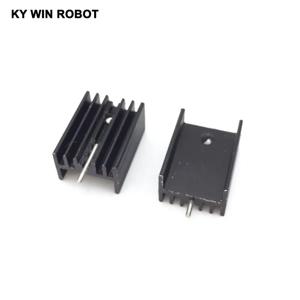 10pcs 알루미늄 TO-220 방열판 TO220 방열판 트랜지스터 라디에이터 TO220 쿨러 냉각 검정색 20*15*10MM 핀 포함
