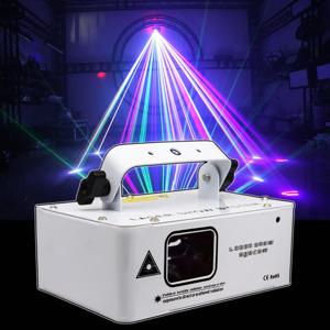 흰색 RGB 레이저 500MW 빔 라인 스캐너 프로젝터 DMX 전문 디스코 DJ 웨딩 댄스 파티 바 클럽 무대 조명