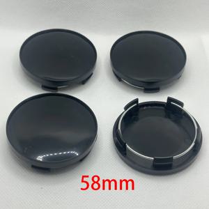 4 개/대 58mm 자동차 휠 센터 캡 자동차 림 Hubcap 커버 블랙 실버 ABS Hubcap 방진 커버 자동차 수정 액세서리
