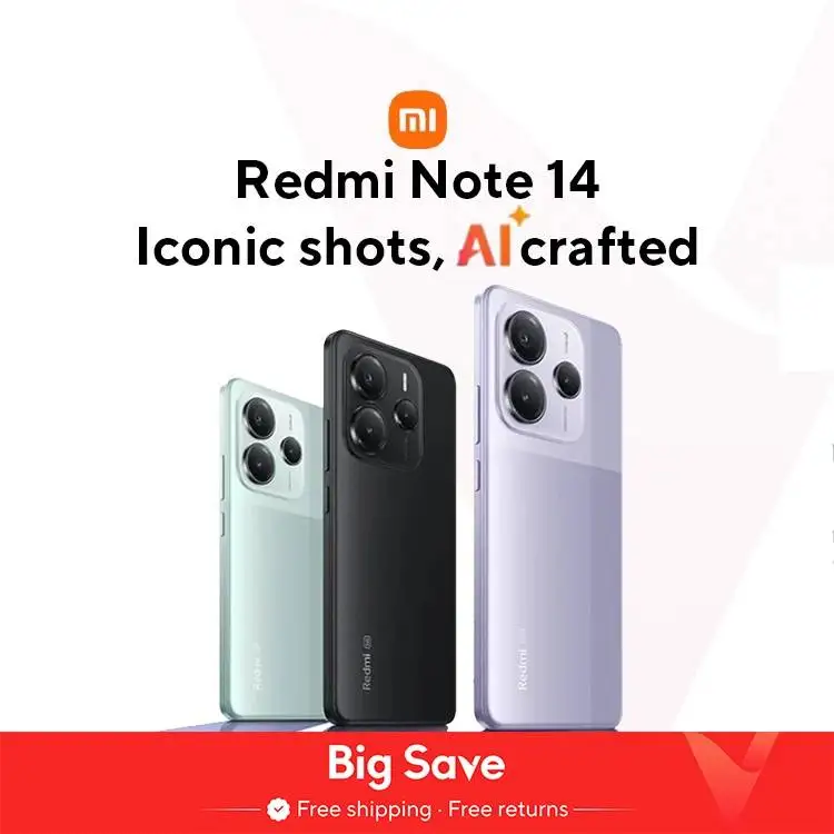 [World Premiere] Xiaomi Redmi Note 14 5G Global Version NFC Smartphone MTK Dimensity 7025-Ultra 108MP Camera 45W Turbo Charging