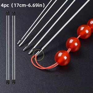 4개 세트 비드 바늘, 측면 개구부, 비드 스레드 스레딩에 사용, 실용적이고 편리함, DIY 쥬얼리 만들기 도구