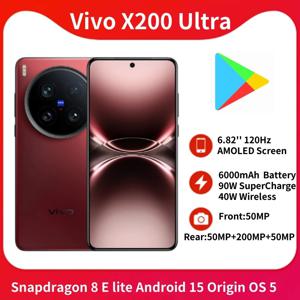 중국 버전 VIVO X200 Ultra Original Snapdragon 8 Elite 6.82인치 AMOLED 50MP 6000mAh 90W SuperVOOC 40W 무선 ​​충전 NFC