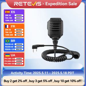 Retevis HK006 RT622 방수 워키 토키 마이크 PTT 마이크 라디오 스피커 Baofeng UV-5R BF-88E Retevis H777 RT3S TYT