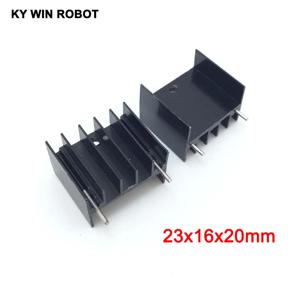 10pcs 검정색 알루미늄 TO-220 23x16x20mm 방열판 TO 220 방열판 트랜지스터 라디에이터 TO220 쿨러 냉각 23*16*20MM 2핀 포함