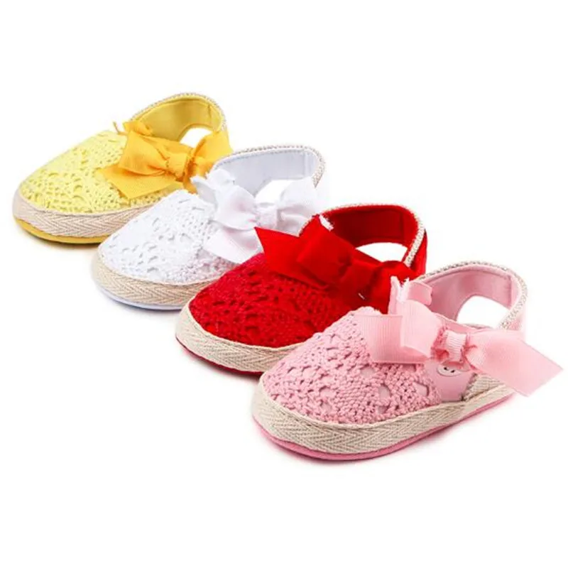 사랑스러운 bowknot 아기 첫 워커 유아 소녀 어린이 신발 부드러운 단독 신생아 신발 antislip 아기 공주 신발