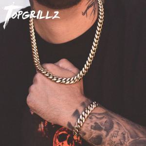 TOPGRILLZ 스테인레스 스틸 골드 컬러 쿠바 체인 수도꼭지 버튼, 힙합 패션 쥬얼리 선물, 6mm, 10mm, 12mm, 14mm, 16mm