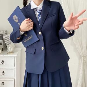 일본 고등학교 교복 코트 정장, 한국 교복, 남색 블레이저, 여학생 재킷, 세이후쿠