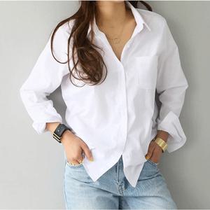 코튼 블라우스 화이트 셔츠 패션 여성 Blusas Mujer De Moda OL 스타일 탑 캐주얼 여성 긴 소매 셔츠와 블라우스 3496