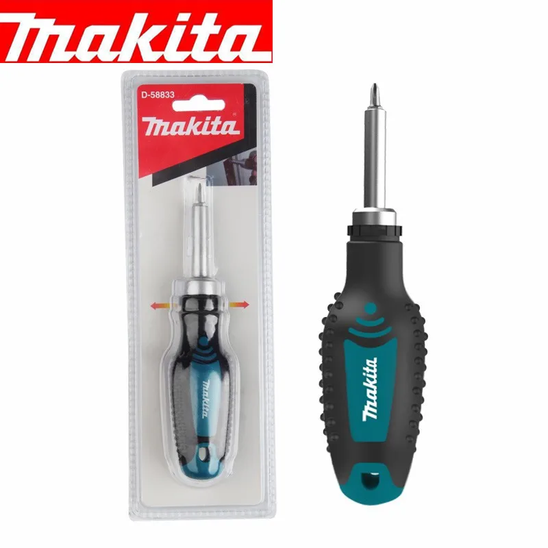 Makita 래칫 스크루드라이버 D-58833 자기 반자동 포지티브 및 네거티브 래칫 미끄럼 방지 스크루드라이버 Makita 수동 도구