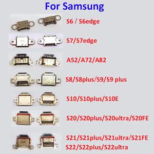 10Pcs USB 충전 소켓 포트 플러그 독 충전기 커넥터 삼성 S6 S7 가장자리 S8 S9 S10 S20 S21 S22 플러스 울트라 FE A52 A82