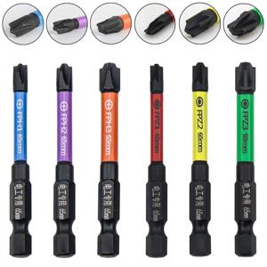 전기 회로 차단기 FPH FPZ 소켓 스위치 전동 공구용 마그네틱 특수 슬롯 크로스 드라이버 비트, 65mm, 6 개