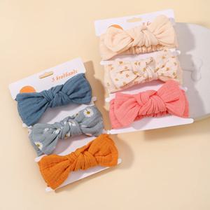 3pcs 아기 소녀 머리띠 세트 활 매듭 머리 랩 붕대 어린이 유아 모자를 쓰고 있죠 헤어 밴드 유아 아기 신생아 헤어 액세서리