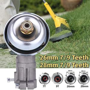 26mm/28mm 트리머 기어 박스 기어 헤드 Brushcutter 잔디 트리머 기어 헤드 교체 잔디 깎는 기계 부품 원예 도구 7 9 치아