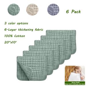 100% 면 모슬린 트림 천 아기 목욕 침 수건 수건 20''x10'' 아기 매우 부드러운 흡수성 거즈 유치원 수건