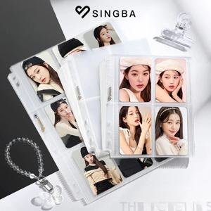 SINGBA 10pcs 클리어 시트 슬리브 A5/A4 바인더 4/9 그리드 포켓 3 인치 포토 카드 보호기 용 산성 프리-CPP 루스 리프 페이지 없음