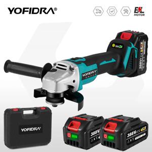 요피드라 100/125mm 브러시리스 앵글 그라인더 가변 조절 무선 연삭 절단 목공 도구 (마키타 배터리 핀용)