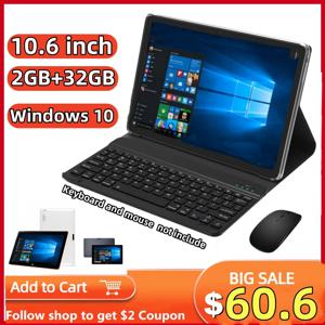 10.6 인치 Windows 10 태블릿 PC 2GB RAM 32GBROM C24 X5 Z3735F CPU 쿼드 코어 1366*768 IPS 스크린 WIFI 5000 MAH 배터리