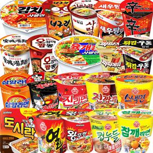 인기 컵라면20종 모음(농심(신라면+새우탕+튀김우동+오징어짬뽕+너구리+짜파게티+김치+육개장사발면+시리곰탕+안성탕면)+오뚜기(진라면+참깨+열+스낵면+컵누들 매콤한맛+진짬뽕)+삼양(삼양라면+불닭볶음면)+팔도(왕뚜껑+도시락)
