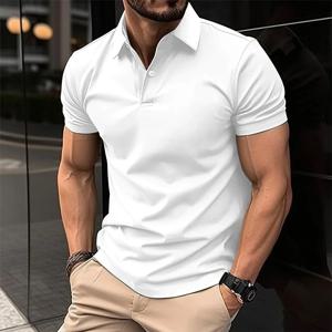 아마존 남성 스포츠 한국 캐주얼 트렌드 슬림 핏 반팔 실크 코튼 칼라 단색 티셔츠 폴로 셔츠