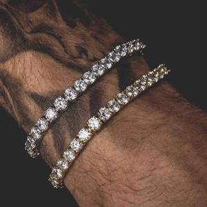 힙합 테니스 팔찌 옴므 아이스 아웃 3/4/5mm 큐빅 지르코니아 남성 크리스탈 체인 손에 힙합 streetwear 쥬얼리 남성 h086