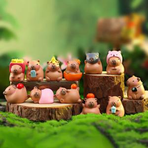 새로운 Capybara 블라인드 박스 시뮬레이션 미니 Capibara 액션 피규어 인형 어린이 생일 크리스마스 선물