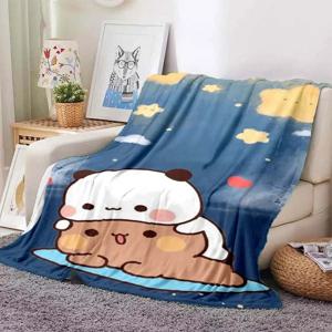 귀여운 Bubu 및 Dudu 시리즈 담요 만화 인쇄 어린이 따뜻한 플란넬 부드럽고 편안한 홈 여행 담요 침대 담요 생일 선물