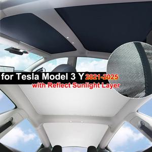 Tesla Model Y Juniper 2025 용 자동차 선 루프 차양 유리 지붕 Sun Shade Skylight Blind Shading Net New Model 3 2024 Cover