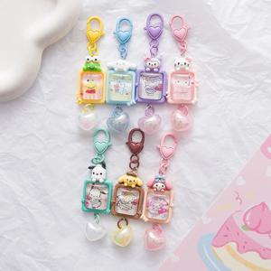 헬로 키티 산리오 키 체인 귀여운 Cinnamoroll Kuromi 열쇠 고리 내 멜로디 열쇠 고리 어린이 장난감 배낭 펜던트 열쇠 고리 선물